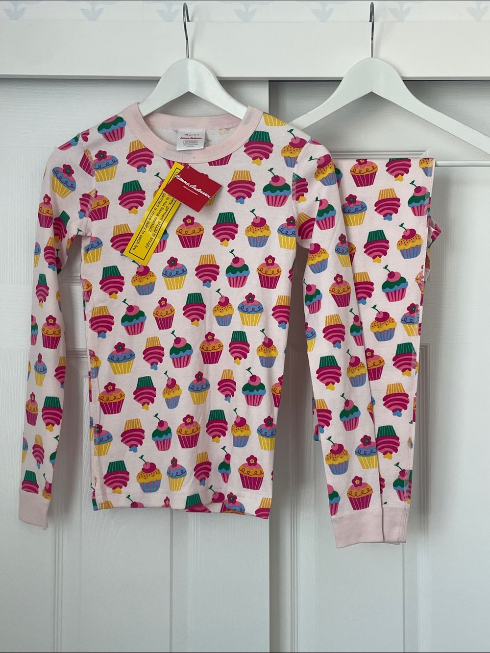 Hanna Andersson Pink Cupcake Print Pajama Set 12Y (NWT)
